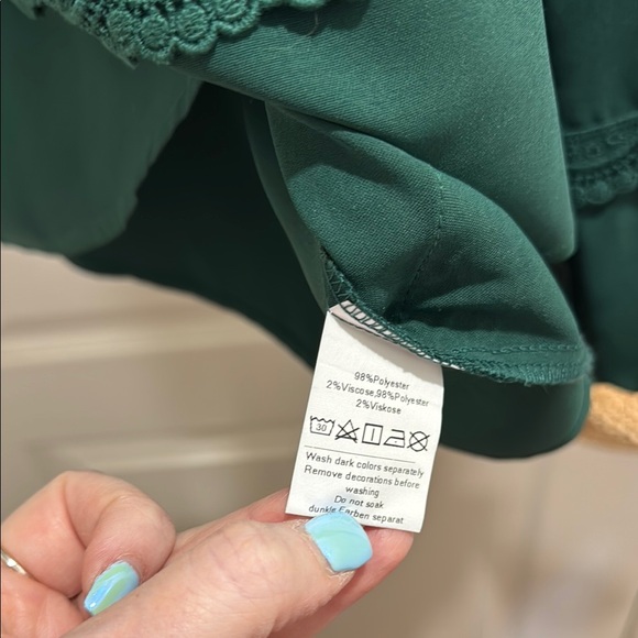 ! Grace Karin Elegant Green Ruffled Long Sleeve Blouse! - Picture 7 of 7